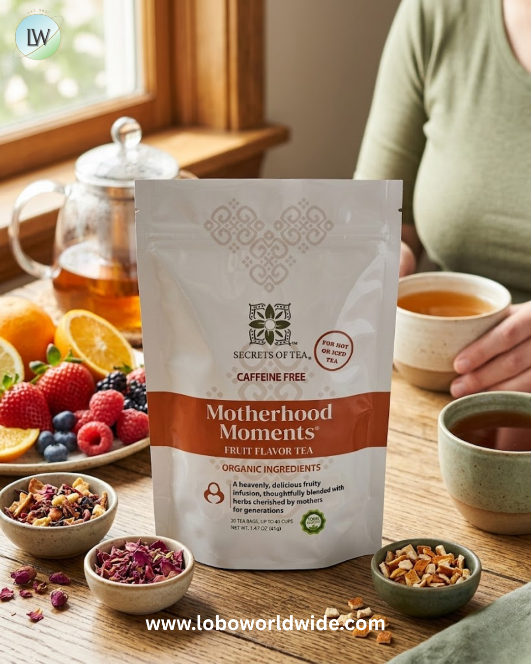 Secrets of Tea, Healthy Nursing® Fruits Tea, Caffeine Free, 20 Unbleached Tea Bags, 1 oz (28 g)