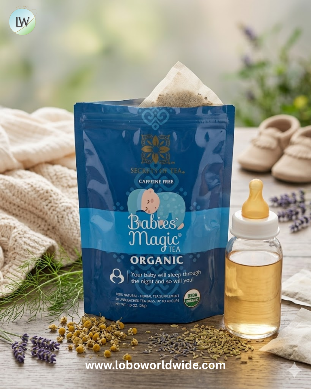 Secrets of Tea, Organic Babies' Magic® Tea, Caffeine Free, 20 Unbleached Tea Bags, 1 oz (28 g)