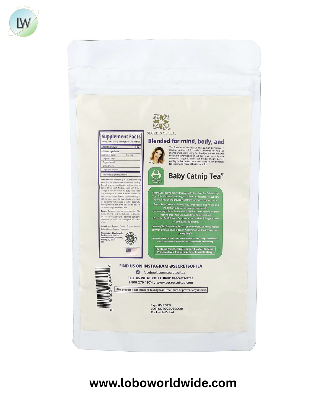 Secrets of Tea, Caffeine Free, 20 Unbleached Tea Bags, 1 oz (28 g)