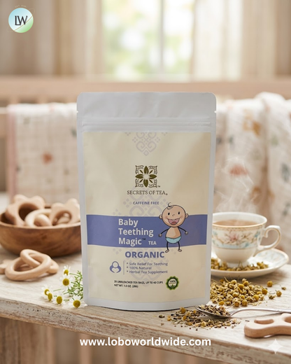 Secrets of Tea, Organic Baby Teething Magic™ Tea, Caffeine Free, 20 Unbleached Tea Bags, 1 oz (28 g)