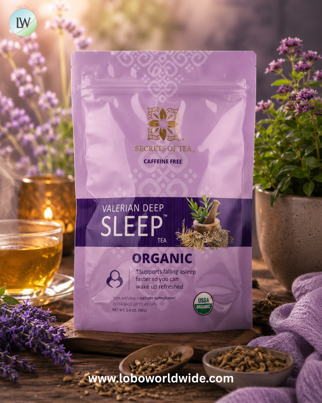 Secrets of Tea, Sleep™ Tea, Caffeine Free, 20 Tea Bags, 1.4 oz (40 g)