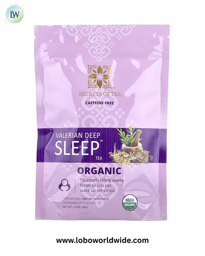 Secrets of Tea, Organic Valerian Deep Sleep™ Tea, Caffeine Free, 20 Tea Bags, 1.4 oz (40 g)