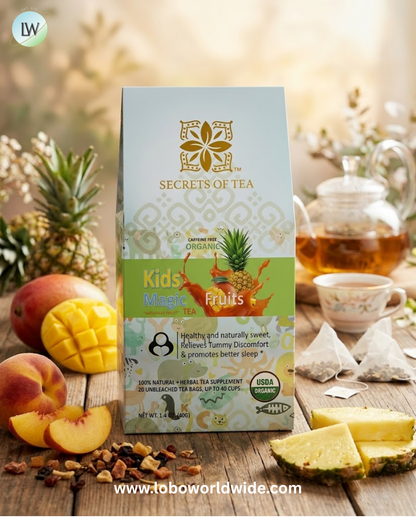 Secrets of Tea, Organic, Kids Magic™ Tea, Fruits, Caffeine Free, 20 Tea Bags, 1.4 oz (40 g)