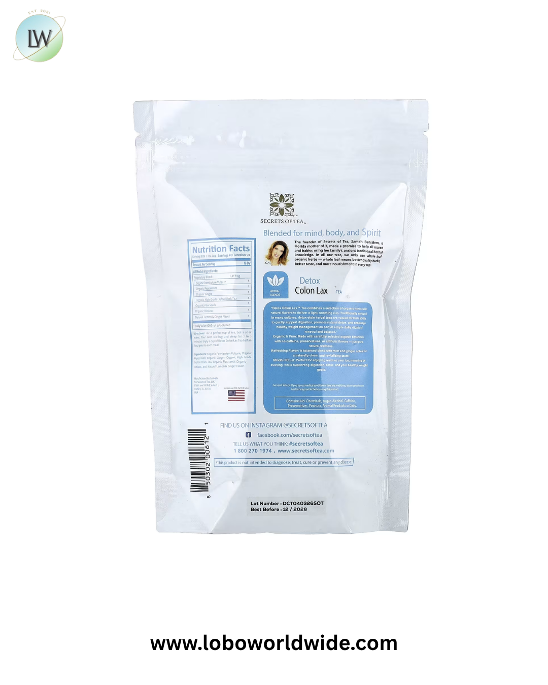 Secrets of Tea, Slim Tea, Detox™ Colon Lax Tea, 20 Unbleached Tea Bags, 1.47 oz (41 g)