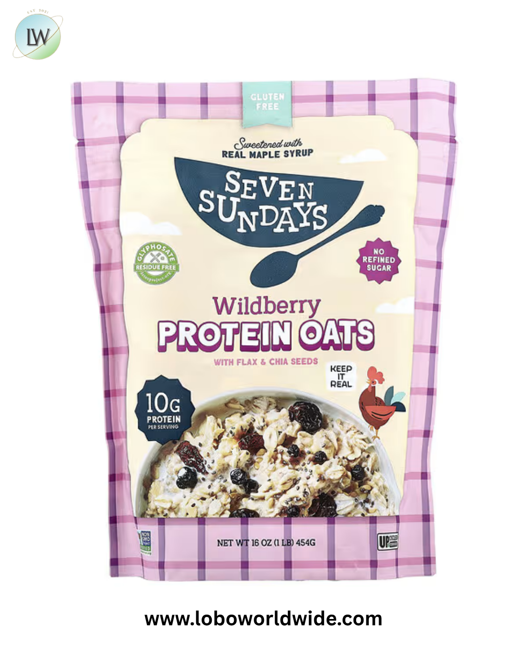Seven Sundays, Protein Oats With Flax & Chia Seeds, Wild Berry, 16 oz (454 g)