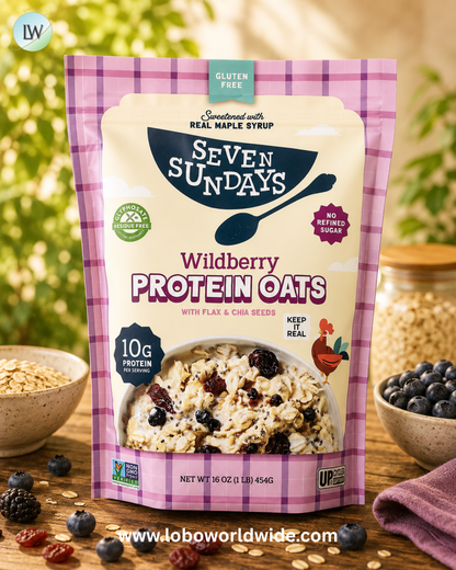 Seven Sundays, Protein Oats With Flax & Chia Seeds, Wild Berry, 16 oz (454 g)