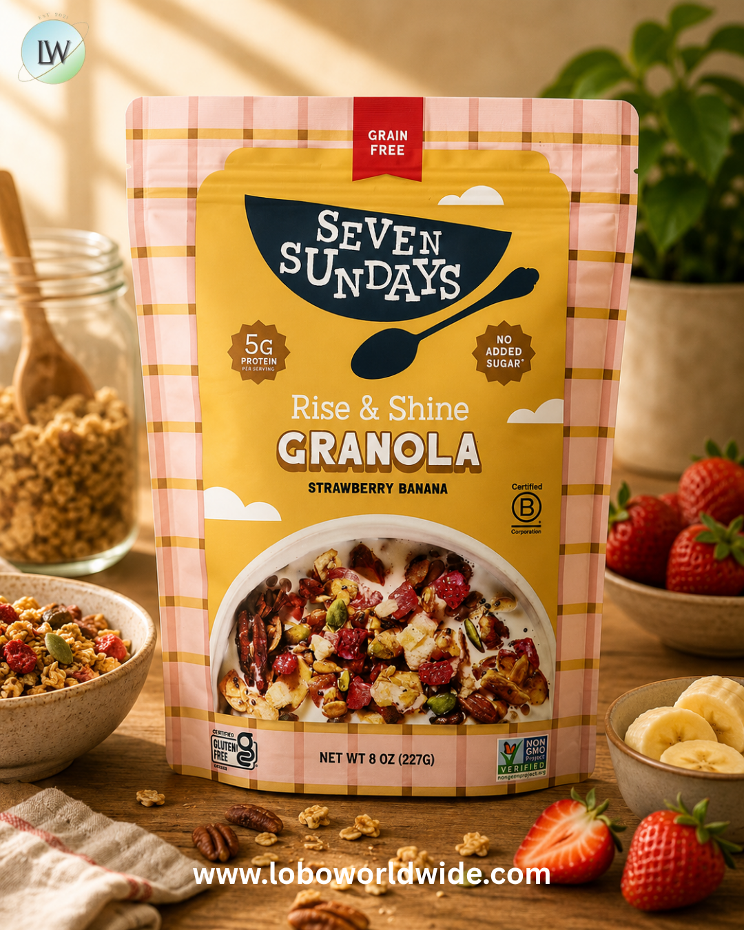 Seven Sundays, Rise & Shine Granola, Strawberry Banana, 8 oz (227 g)