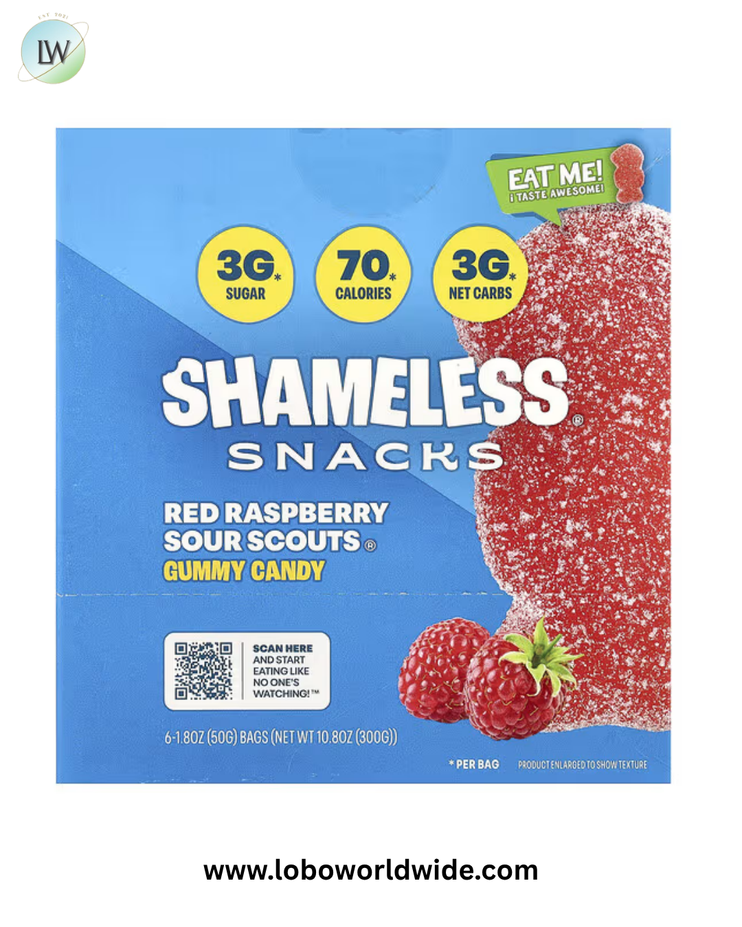 Shameless Snacks, Gummy Candy, 6 Bags, 1.8 oz (50 g) Each