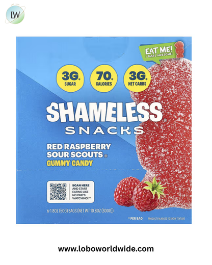 Shameless Snacks, Gummy Candy, 6 Bags, 1.8 oz (50 g) Each