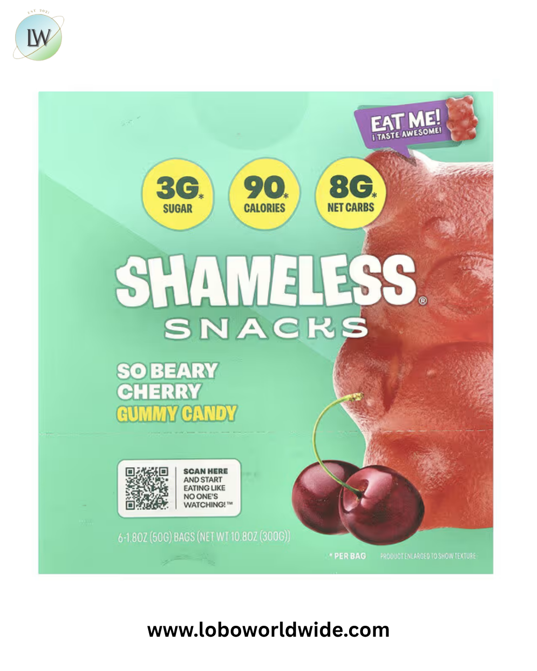 Shameless Snacks, Gummy Candy, 6 Bags, 1.8 oz (50 g) Each