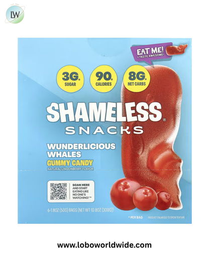 Shameless Snacks, Gummy Candy, 6 Bags, 1.8 oz (50 g) Each