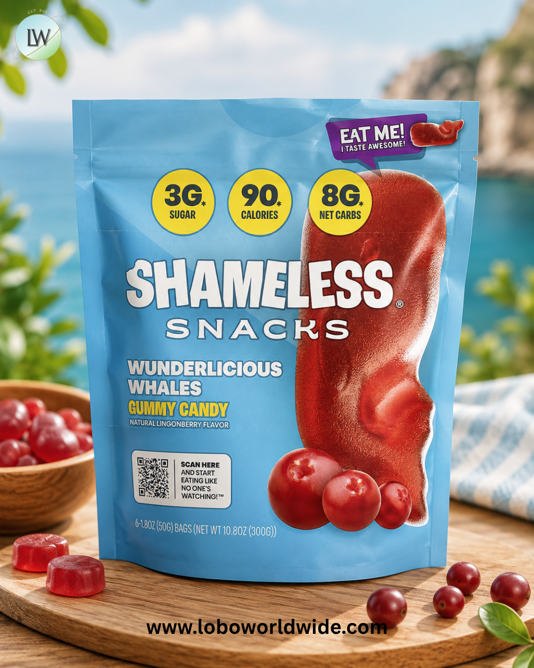 Shameless Snacks, Gummy Candy, 6 Bags, 1.8 oz (50 g) Each