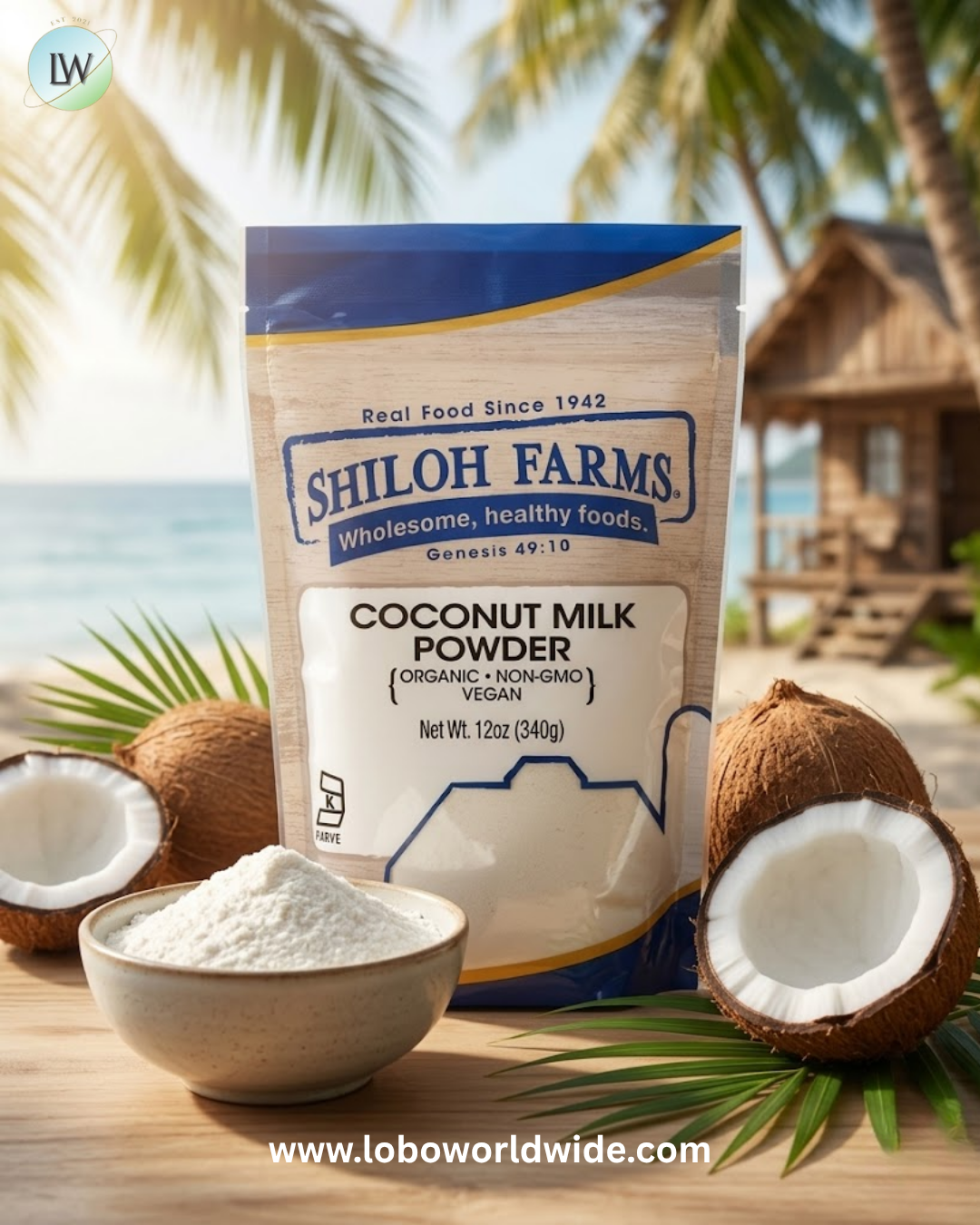 Shiloh Farms, Organic Coconut Milk Powder, 12 oz (340 g)