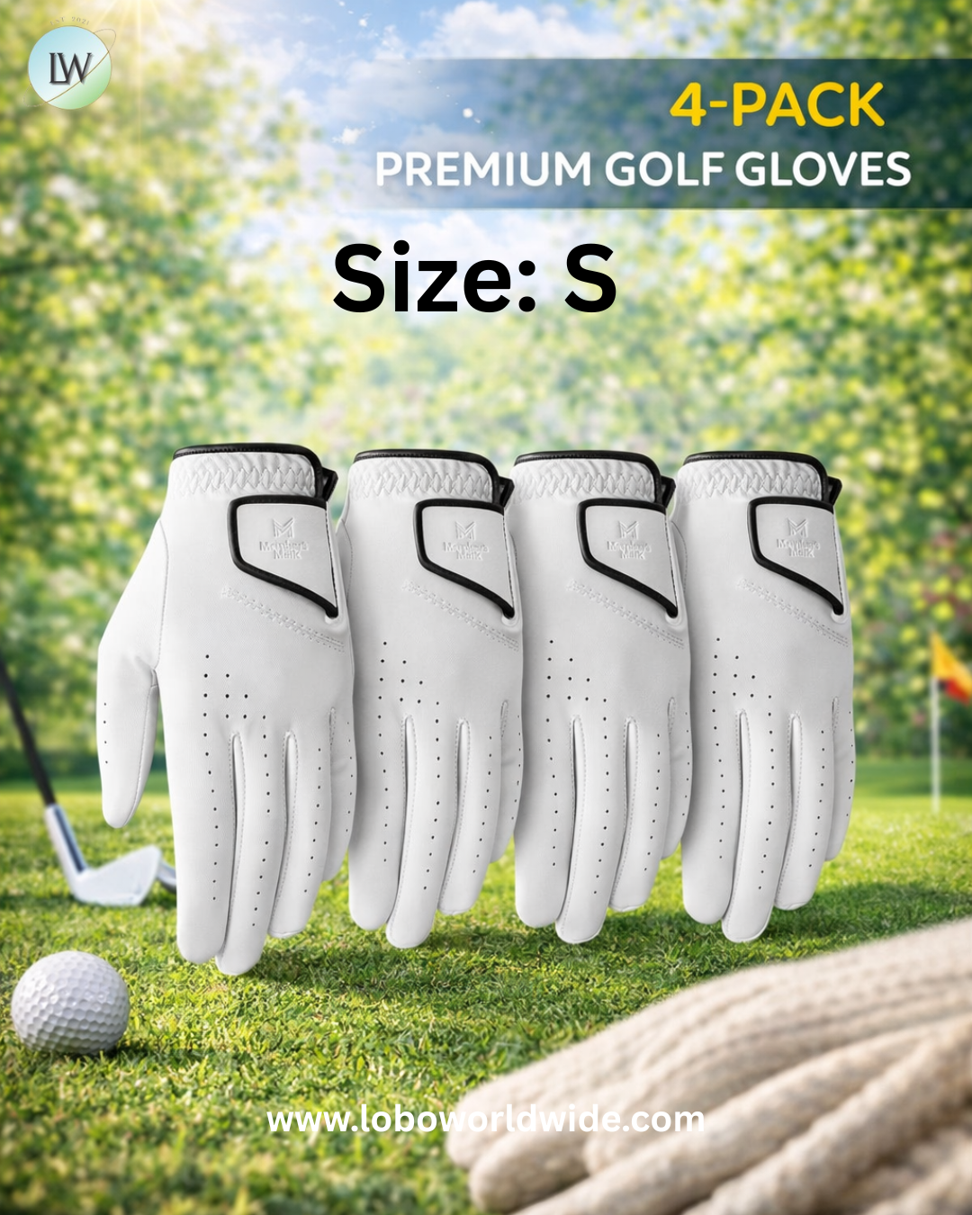 Member's Mark 4 pk. Elite Premium Golf Gloves, Choose Size