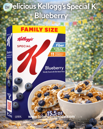 Kellogg's Special K Blueberry Breakfast Cereal, Good Source of Fiber, 15.5 oz