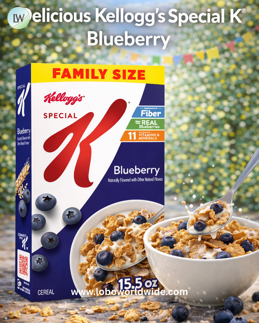 Kellogg's Special K Blueberry Breakfast Cereal, Good Source of Fiber, 15.5 oz