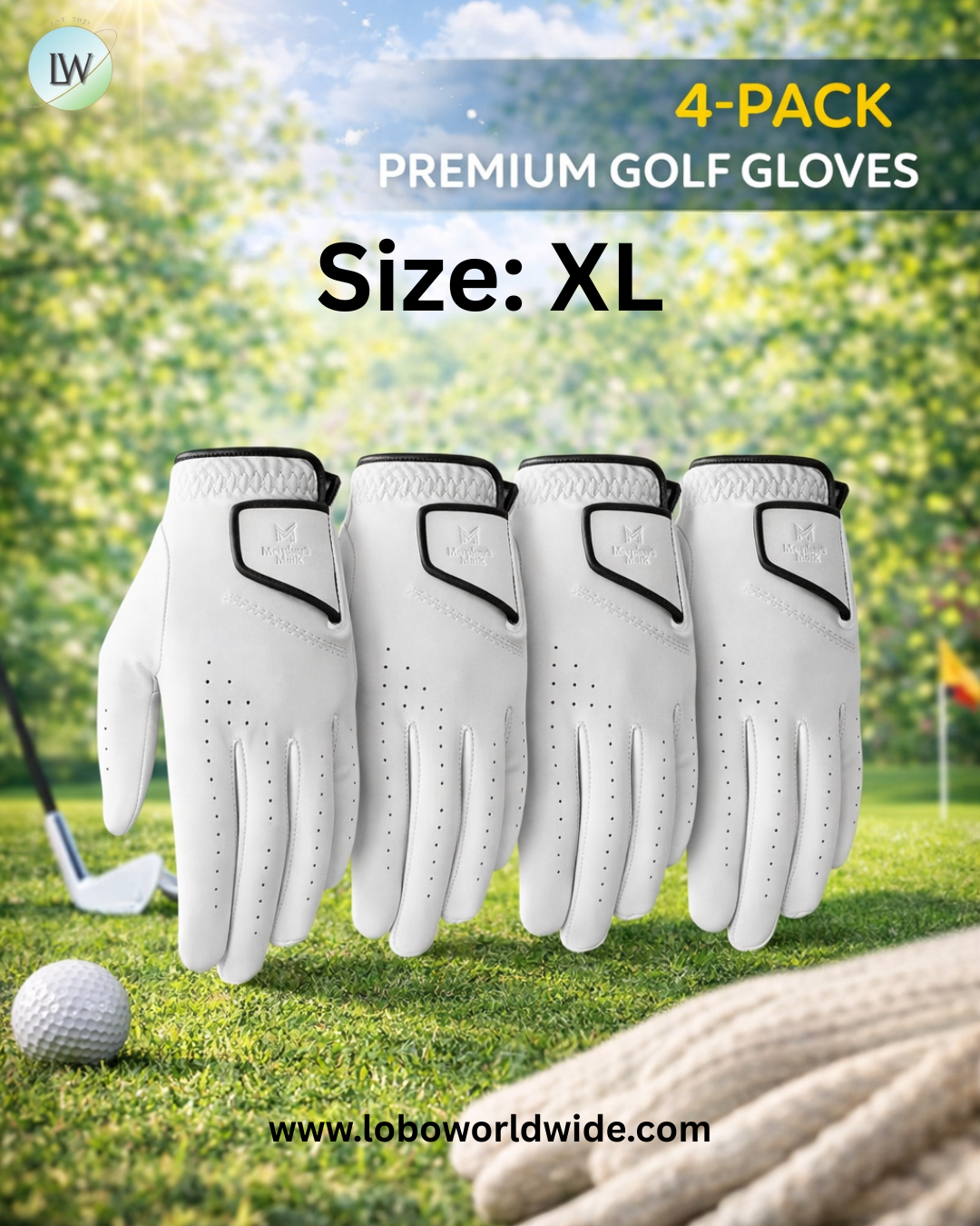 Member's Mark 4 pk. Elite Premium Golf Gloves, Choose Size