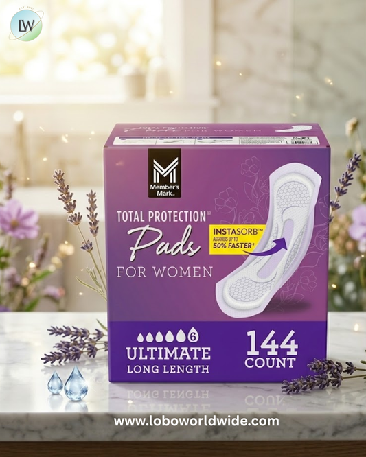 Member's Mark Total Protection Pads for Women, Ultimate Long, 6 Drop, 144 ct.