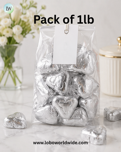 Silver Mini Chocolate Hearts