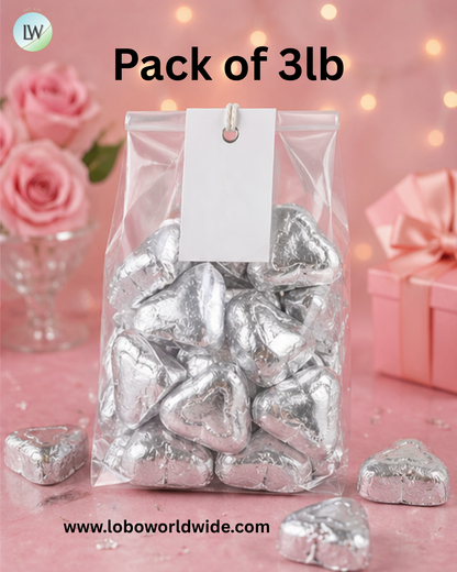 Silver Mini Chocolate Hearts