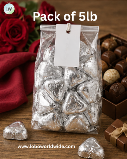 Silver Mini Chocolate Hearts