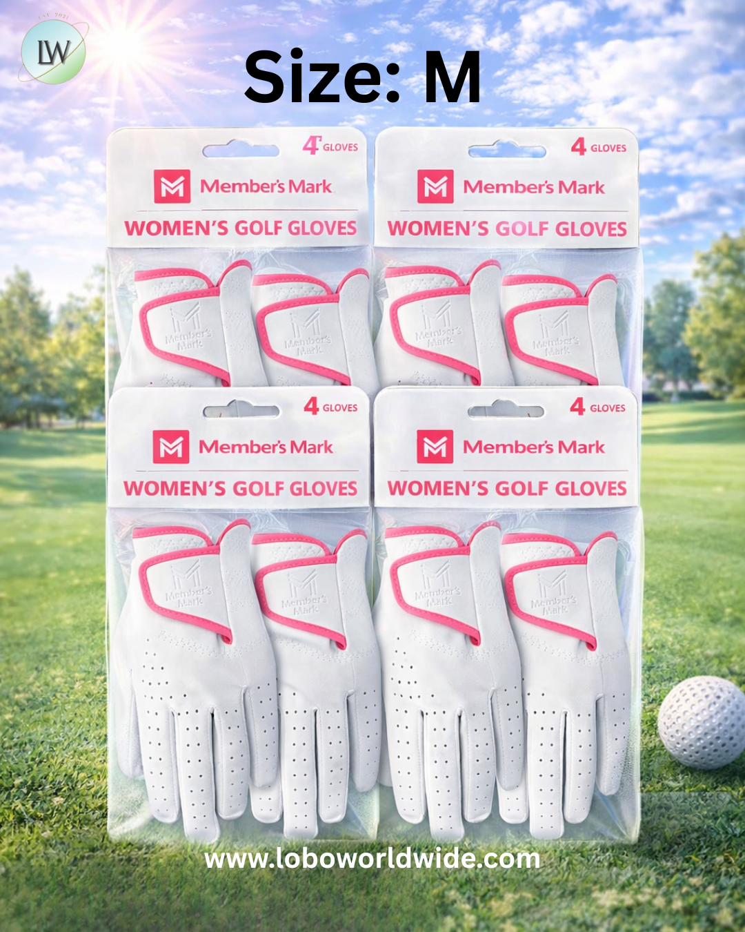 Member's Mark Women's 4 pk. Elite Premium Golf Gloves, Choose Size