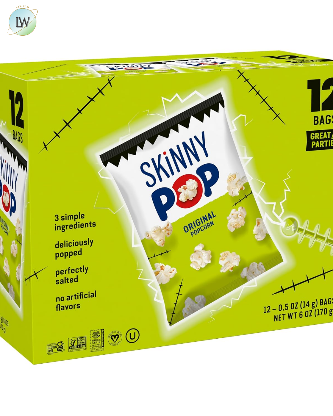 Skinnypop Original Halloween Popcorn Bags, 0.5 oz, 12 ct.