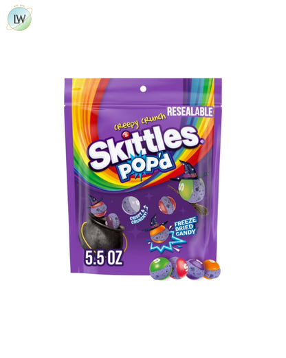 Skittles Pop'd Creepy Crunch Freeze Dried Halloween Candy, 5.5 oz.