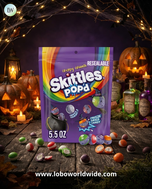 Skittles Pop'd Creepy Crunch Freeze Dried Halloween Candy, 5.5 oz.