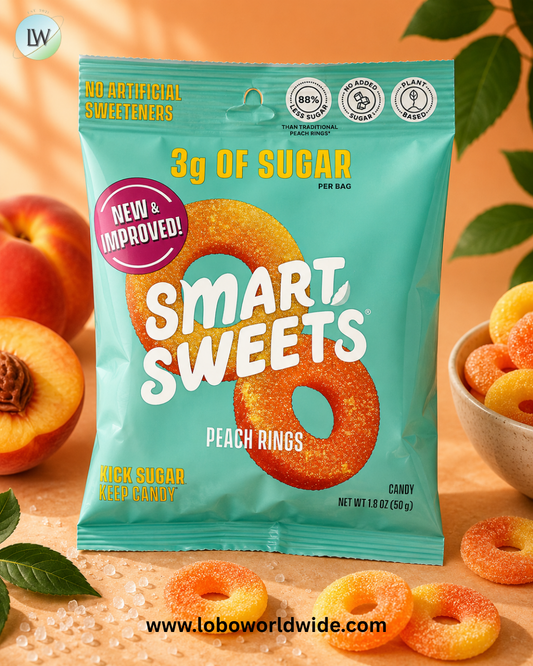 SmartSweets, Peach Rings, 1.8 oz (50 g)