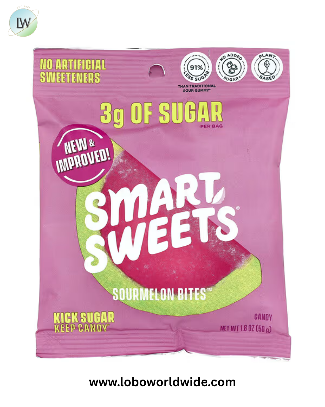 SmartSweets, Sourmelon Bites™, Watermelon, 1.8 oz (50 g)