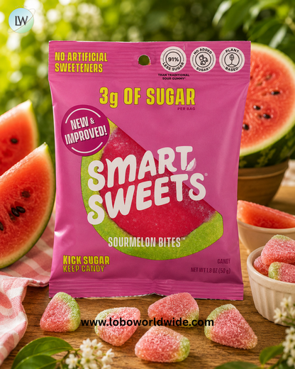 SmartSweets, Sourmelon Bites™, Watermelon, 1.8 oz (50 g)