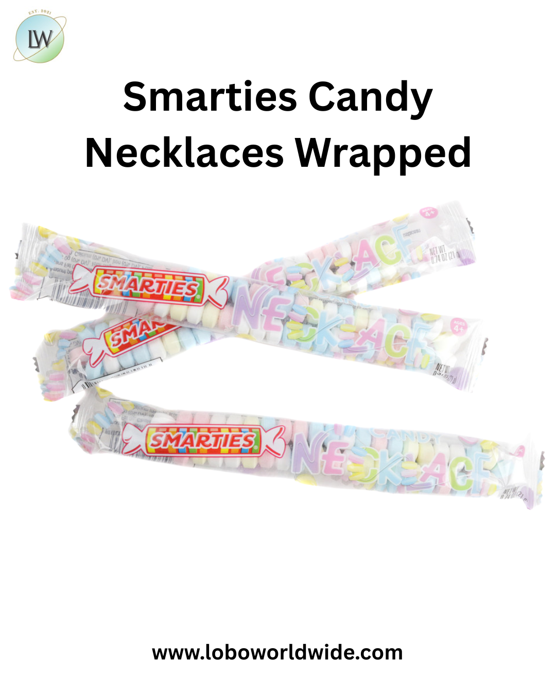 Smarties Candy Necklaces Wrapped