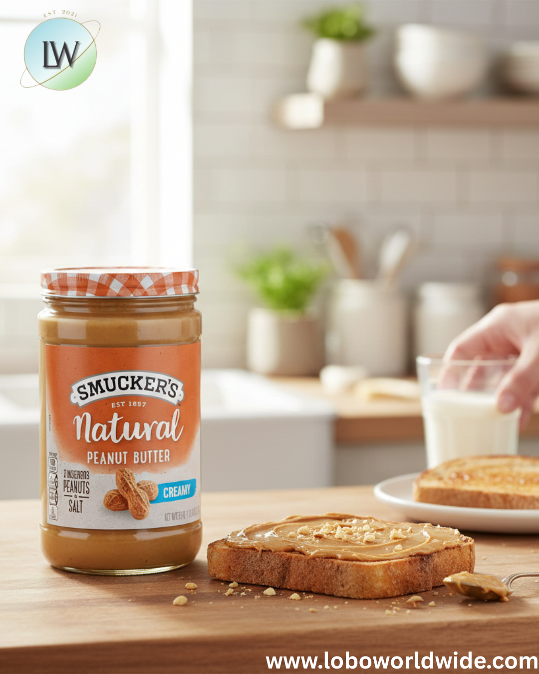 Smucker's Creamy Natural Peanut Butter, 26 oz, 2 pk