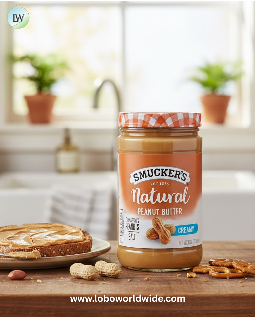 Smucker’s Natural Creamy Peanut Butter, 26 oz Jar