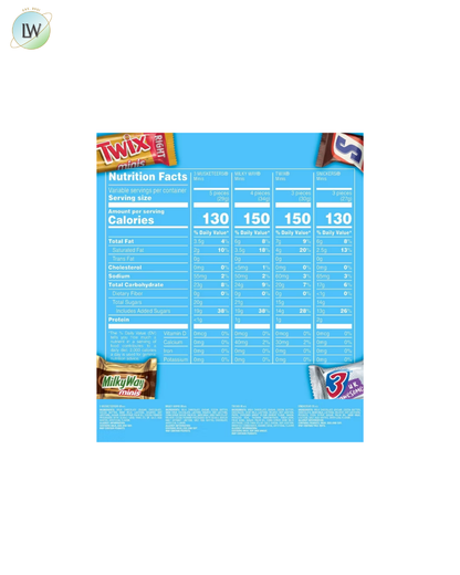 Snickers, Twix, Milky Way & 3 Musketeers Minis Chocolate Bars, 19.49 oz.