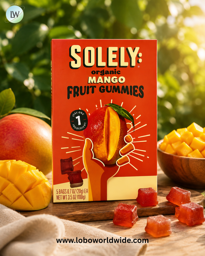 Solely, Organic Fruit Gummies, 5 Bags, 0.7 oz (20 g) Each