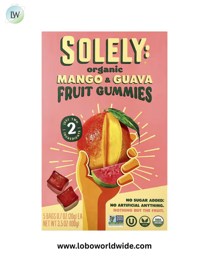 Solely, Organic Fruit Gummies, 5 Bags, 0.7 oz (20 g) Each