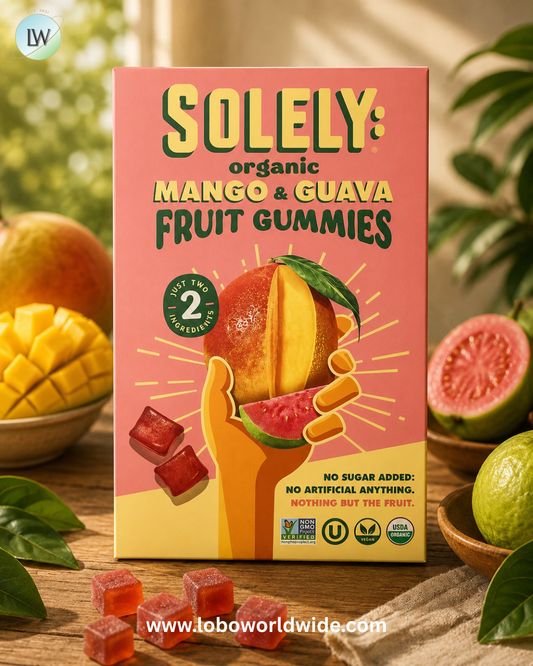 Solely, Organic Fruit Gummies, 5 Bags, 0.7 oz (20 g) Each