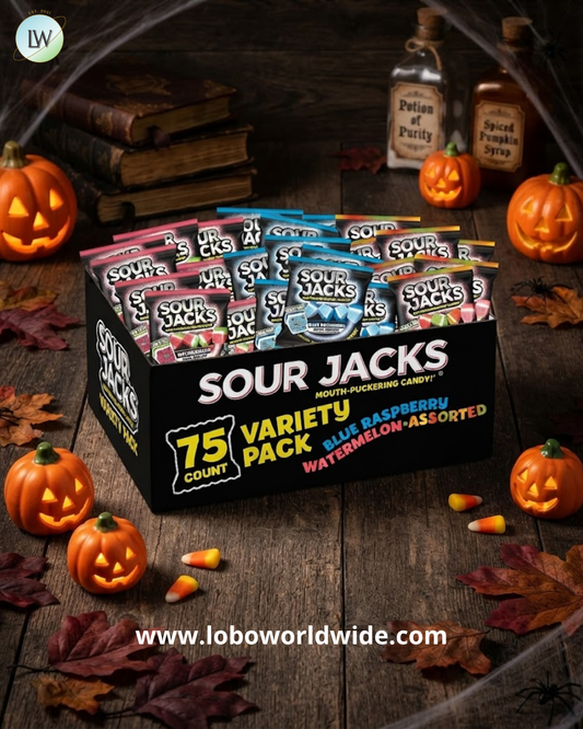 Sour Jacks Sour Gummy Wedges Variety Pack, 0.5 oz, 75 ct.