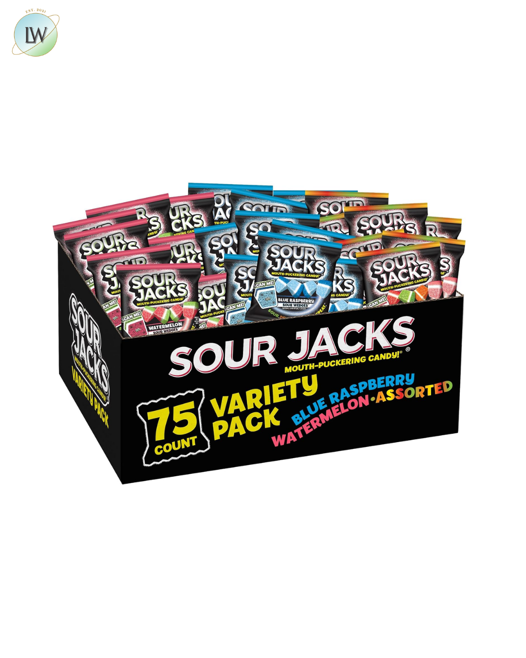 Sour Jacks Sour Gummy Wedges Variety Pack, 0.5 oz, 75 ct.