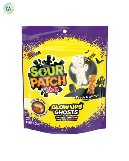 Sour Patch Kids Glow Ups Ghosts Gummy Candy, 8.37 oz.