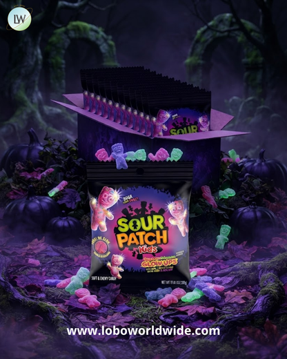 Sour Patch Kids Glow Ups Gummies, Strawberry-Watermelon, 3.08 oz, 12 ct.
