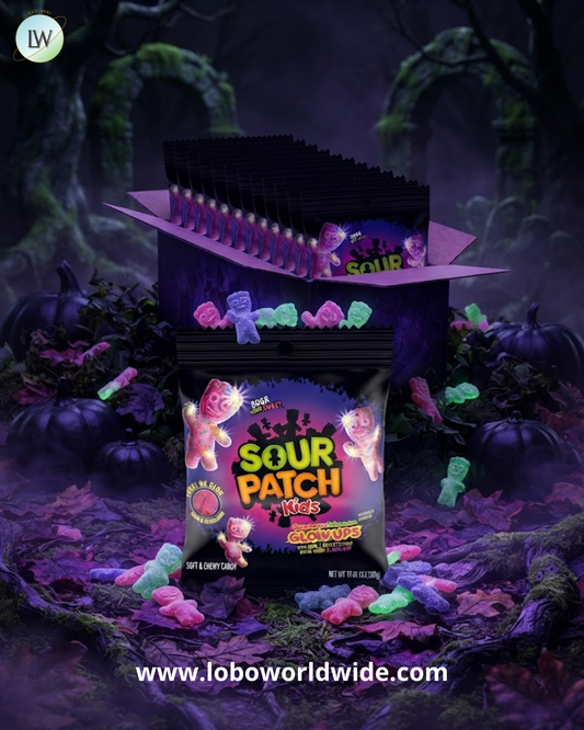 Sour Patch Kids Glow Ups Gummies, Strawberry-Watermelon, 3.08 oz, 12 ct.