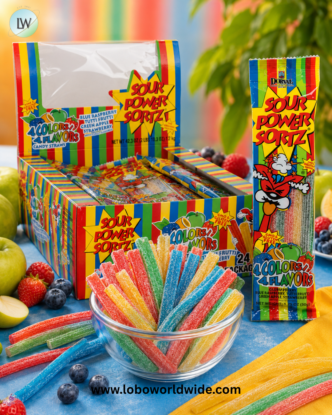 Sour Power Straws - 24ct