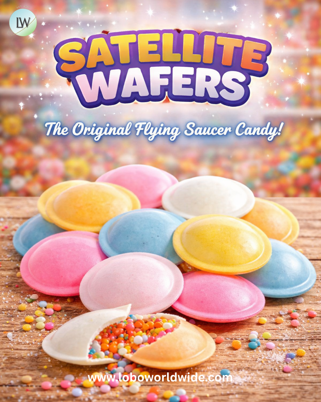 Sour Satellite Wafer Flying Saucer Candy 240 Piece