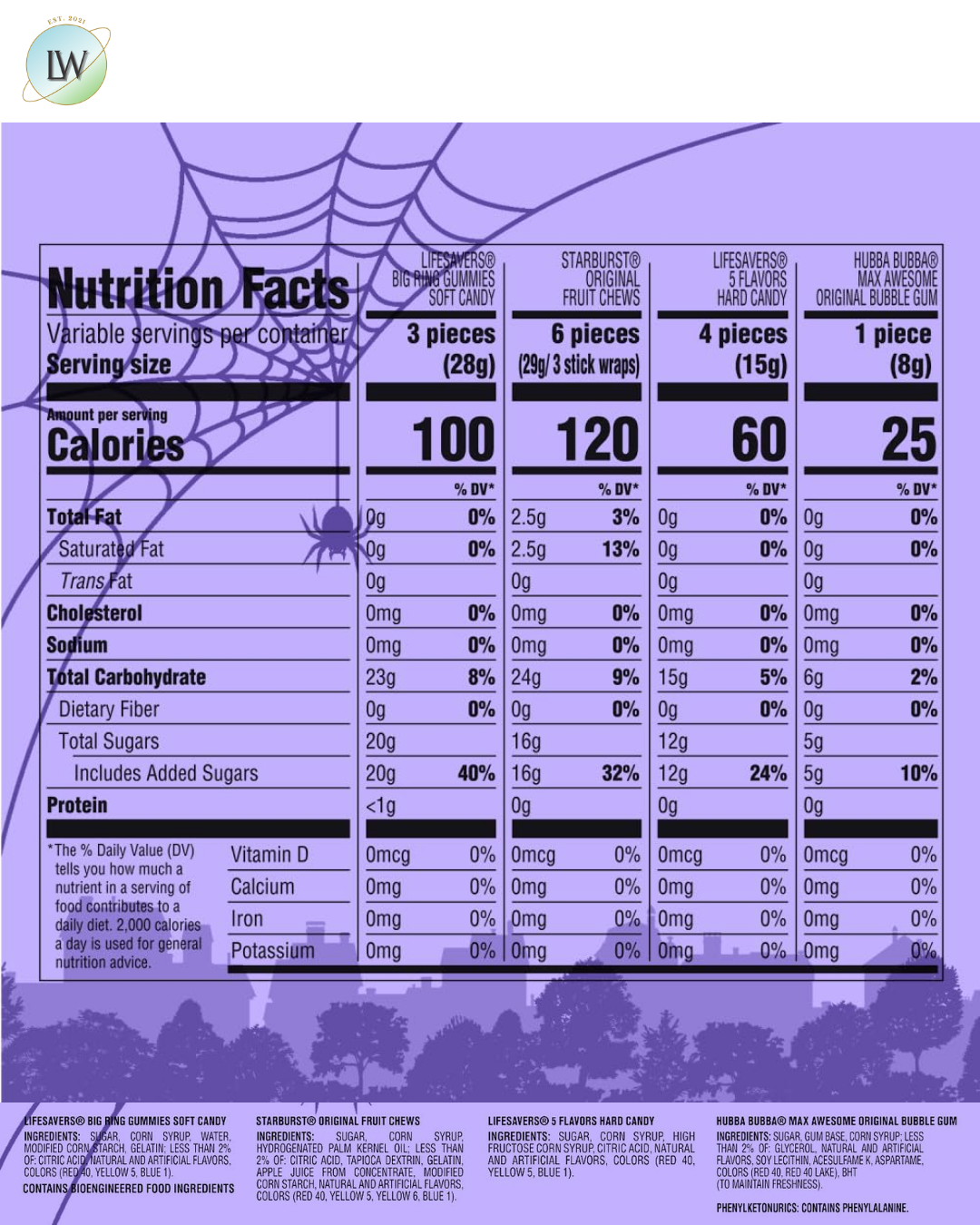 Starburst, Life Savers, Hubba Bubba, Life Savers Halloween Gummies Mix, 16.61 oz. (95 Pcs.)
