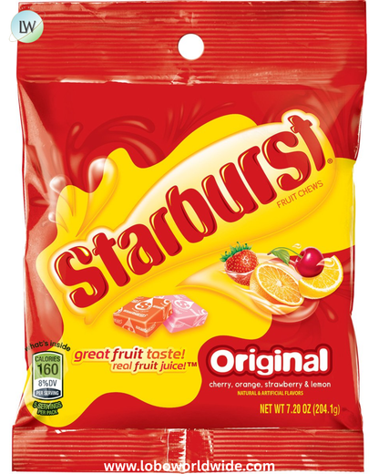 Starburst Original Fruit Chews Candy, 7.2 ounce (12 Bags)