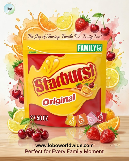 Starburst Original Fruit Chewy Candy Family Size 27.5 Ounce Resealable Bag