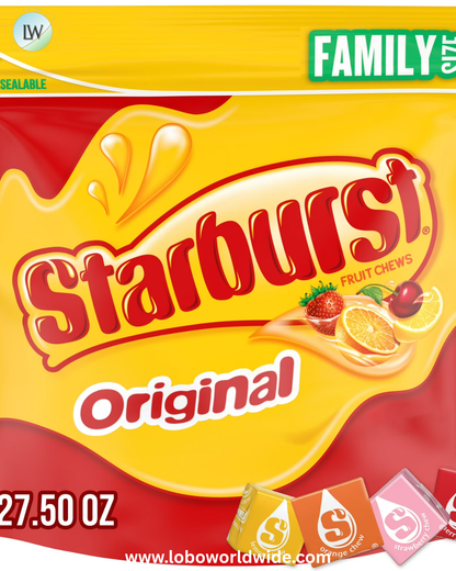 Starburst Original Fruit Chewy Candy Family Size 27.5 Ounce Resealable Bag